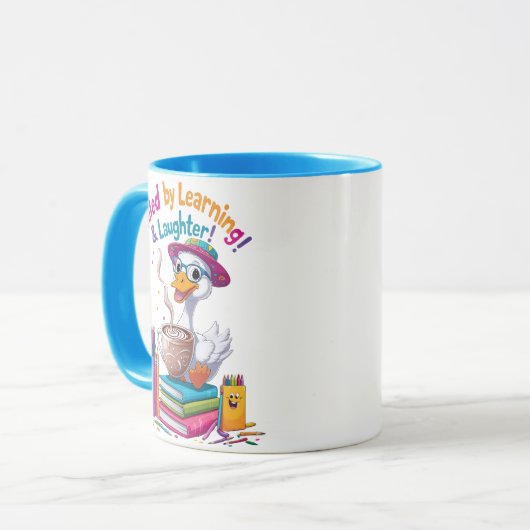 Fueled by Learning Goose Mug – Back to School Fun Tasse (Vorderseite Links)