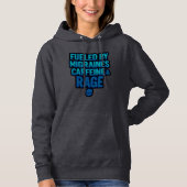 Fueled by Migraines, Caffeine & Rage – Blue Rage Hoodie (Vorderseite)