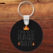 Fueled By Rage Bait Funny Meme Internet Quote Schlüsselanhänger (Vorderseite)