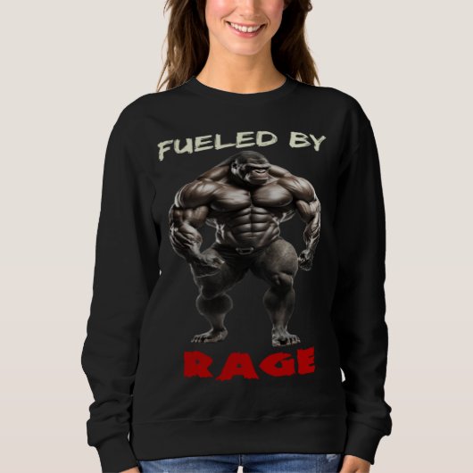 Fueled By Rage Gorilla Weightlifting Bodybuilding  Sweatshirt (Vorderseite)