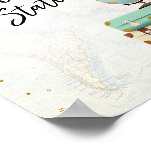 Fueling Station Bar sign Travel Shower Miss an Mrs Poster (Ecke)