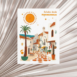 Fuengirola Spanien weiße Stadt Postkarte