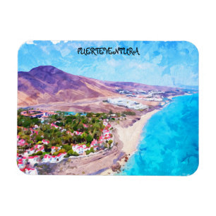 Fuerteventura Kanaren Vintage-Aquarell Magnet