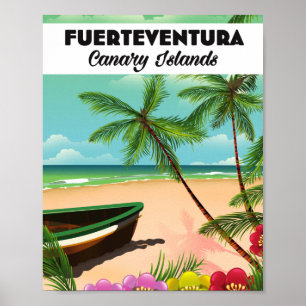 Fuerteventura Kanarische Inseln Urlaubspostkarte. Poster