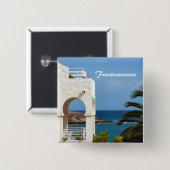 Fuerteventura Küsten Reise Kunst Button (Vorne & Hinten)
