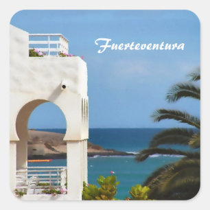 Fuerteventura Küsten Reise Kunst Quadratischer Aufkleber