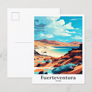 Fuerteventura Spanien Vintage-Reiseillustration Postkarte