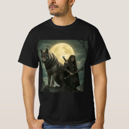 Fuerza Salvaje: Guerrero y Lobo T-Shirt