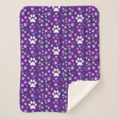 Fug Dog Blanket, Lila Hundepfade, Druck Sherpadecke (Vorderseite)