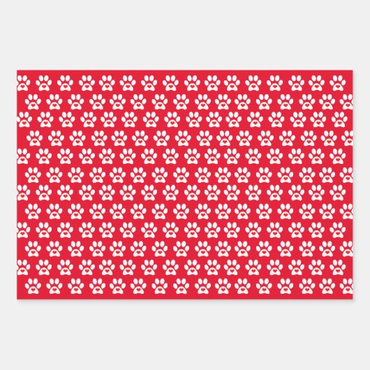 Fug Dog Paw Wrapping Paper Flat Sheet Set 3 Geschenkpapier Set (Vorderseite)