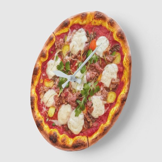 Fugazza Pizza Große Wanduhr (Winkel)