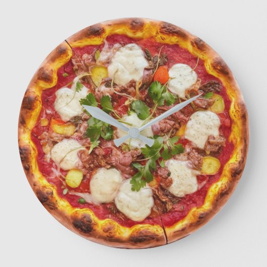 Fugazza Pizza Große Wanduhr (Vorderseite)