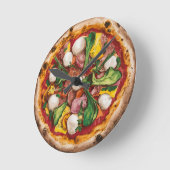 Fugazza Pizza Runde Wanduhr (Winkel)