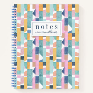 Füge Deinen Namen hinzu Abstraktes Wasserfarben Notizblock