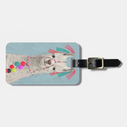 Füge Deinen Namen hinzu | Adorned Llama - White Gepäckanhänger (Vorderseite horizontal)
