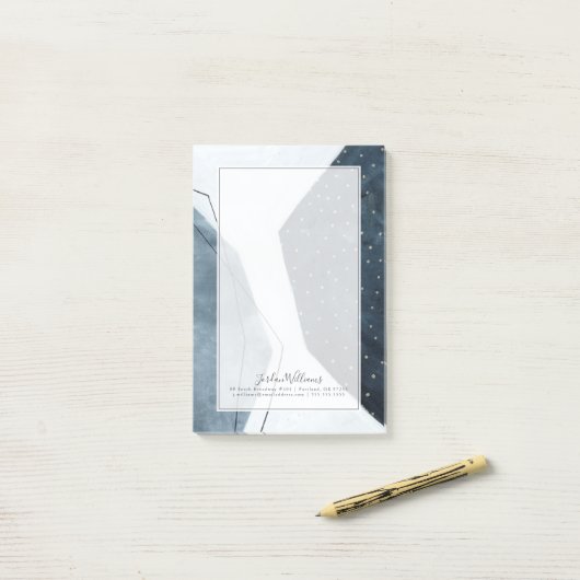 Füge Deinen Namen hinzu | Angrenzende Abstraktion Post-it Klebezettel (Auf Schreibtisch)