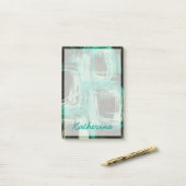 Füge Deinen Namen hinzu | Aquamarine Windows I Post-it Klebezettel (Auf Schreibtisch)