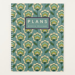 Füge Deinen Namen hinzu   Aquamarines und gelbes B Planer