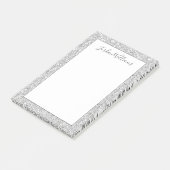 Füge Deinen Namen hinzu | B&W-Muster Post-it Klebezettel (angewinkelt)