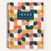 Füge Deinen Namen hinzu | Bauhaus Retro geometrisc Notizblock (Vorderseite)