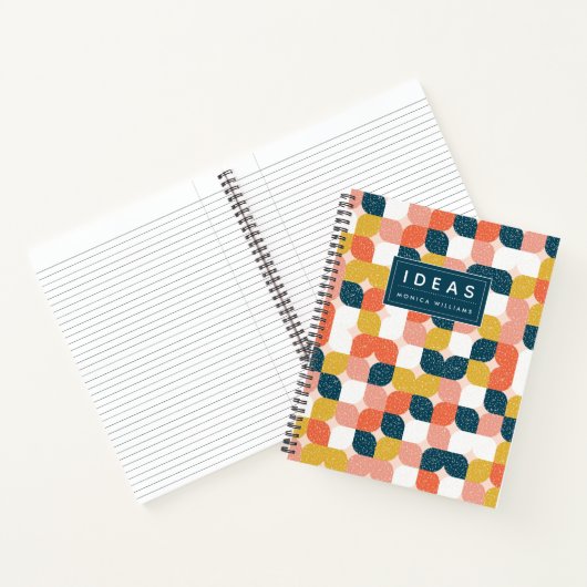 Füge Deinen Namen hinzu | Bauhaus Retro geometrisc Notizblock (Innenseite)