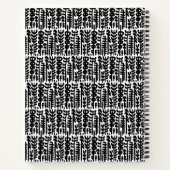 Füge Deinen Namen hinzu | Black Ink Stroke Tree Mu Notizblock (Rückseite)