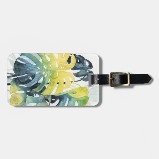 Füge Deinen Namen hinzu | Blätter für Wasserfarben Gepäckanhänger (Vorderseite horizontal)