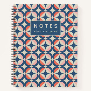 Füge Deinen Namen hinzu Blaues und Korallengeome Notizblock