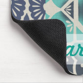 Füge Deinen Namen hinzu | Blue Batik Tile II Mousepad (Ecke)