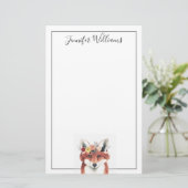 Füge Deinen Namen hinzu | Blume Crown Forester Fox Briefpapier (Stehend Vorderseite)
