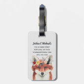 Füge Deinen Namen hinzu | Blume Crown Forester Fox Gepäckanhänger (Rückseite vertikal)