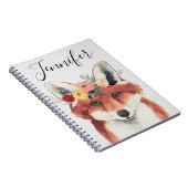 Füge Deinen Namen hinzu | Blume Crown Forester Fox Notizblock (Rechte Seite)