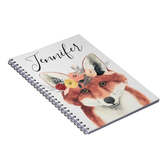 Füge Deinen Namen hinzu | Blume Crown Forester Fox Notizblock (Rechte Seite)