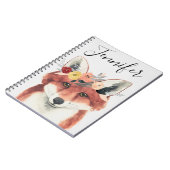 Füge Deinen Namen hinzu | Blume Crown Forester Fox Notizblock (Linke Seite)