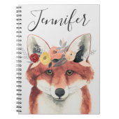 Füge Deinen Namen hinzu | Blume Crown Forester Fox Notizblock (Vorderseite)
