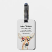 Füge Deinen Namen hinzu | Blume Kronenwald Gepäckanhänger (Rückseite vertikal)