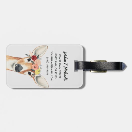 Füge Deinen Namen hinzu | Blume Kronenwald Gepäckanhänger (Rückseite horizontal)