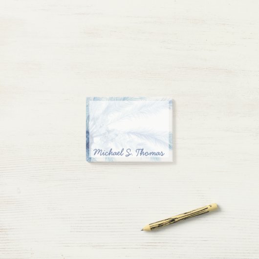 Füge Deinen Namen hinzu | Chambray Palms II Post-it Klebezettel (Auf Schreibtisch)