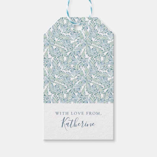 Füge Deinen Namen hinzu | Dekoratives Streifenmust Geschenkanhänger (Vorderseite)