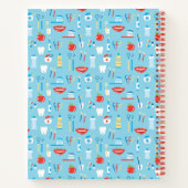 Füge Deinen Namen hinzu | Dental Blue Pattern Notizblock (Rückseite)