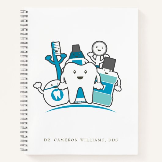 Füge Deinen Namen hinzu | Die Saubere Zähne Gang Notizblock (Vorderseite)