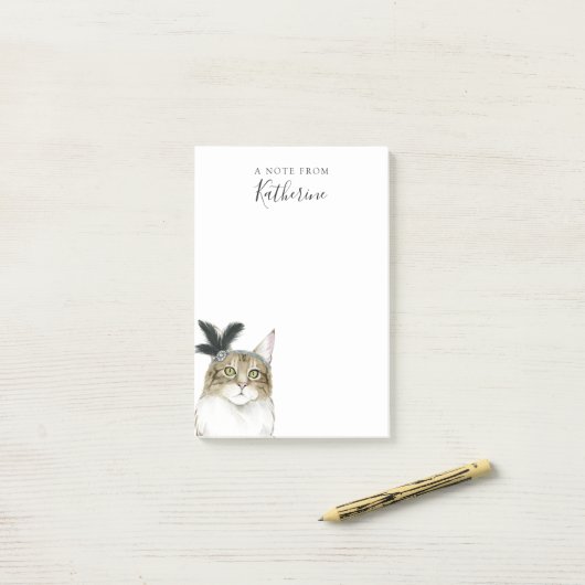 Füge Deinen Namen hinzu | Downton Cat Post-it Klebezettel (Auf Schreibtisch)