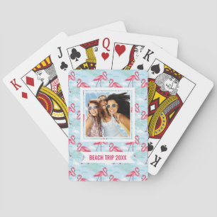 Füge Deinen Namen hinzu   Flamingo Pattern Spielkarten