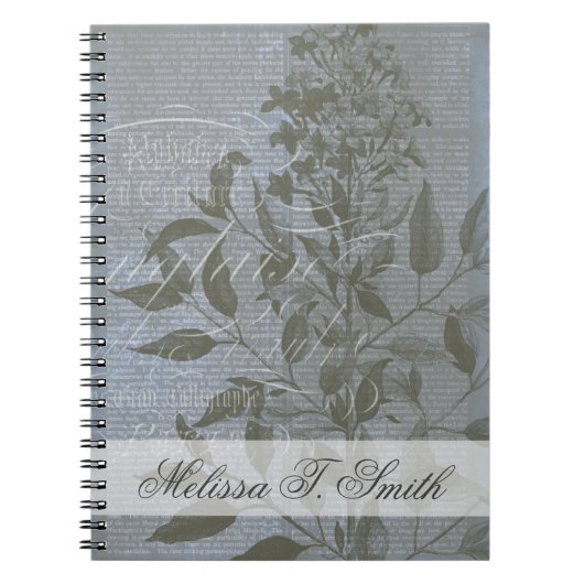 Füge Deinen Namen hinzu | Fleur de Bleu I Notizblock (Vorderseite)