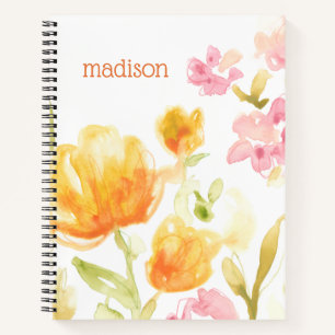 Füge Deinen Namen hinzu   Floral Song I Notizblock