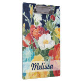 Füge Deinen Namen hinzu | Florals Mitternacht I Klemmbrett (Rechts)