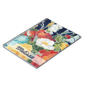 Füge Deinen Namen hinzu | Florals Mitternacht I Notizblock (Linke Seite)