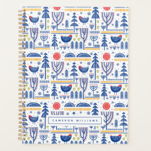Füge Deinen Namen hinzu Folk Art Winter Bird Mu Planer