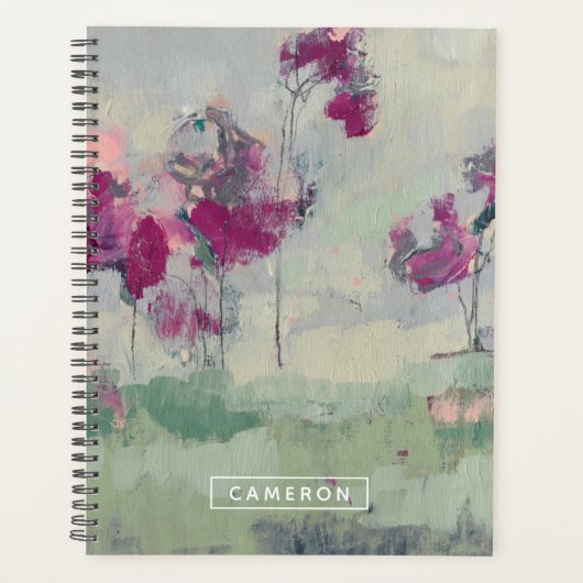 Füge Deinen Namen hinzu | Fuchsia Treeline Planer (Vorderseite)