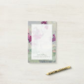 Füge Deinen Namen hinzu | Fuchsia Treeline Post-it Klebezettel (Auf Schreibtisch)